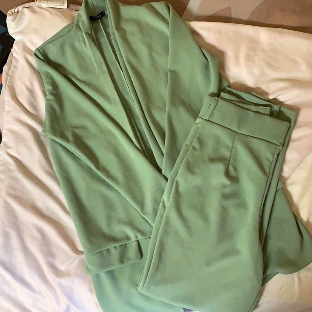 Sage Green Blazer Set